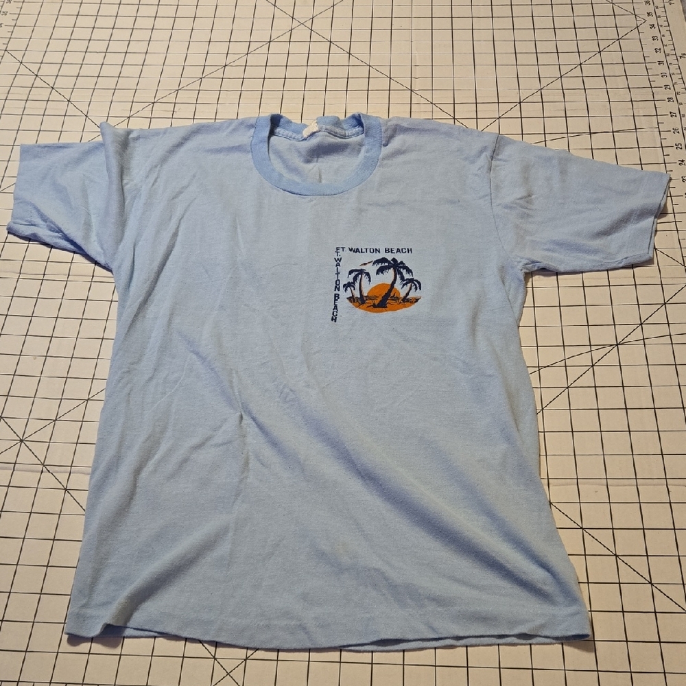 Light Blue Ft Walton Beach Men's T-Shirt: Medium C